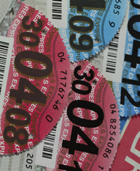 Car Registration Certificate with Car Tax Discs